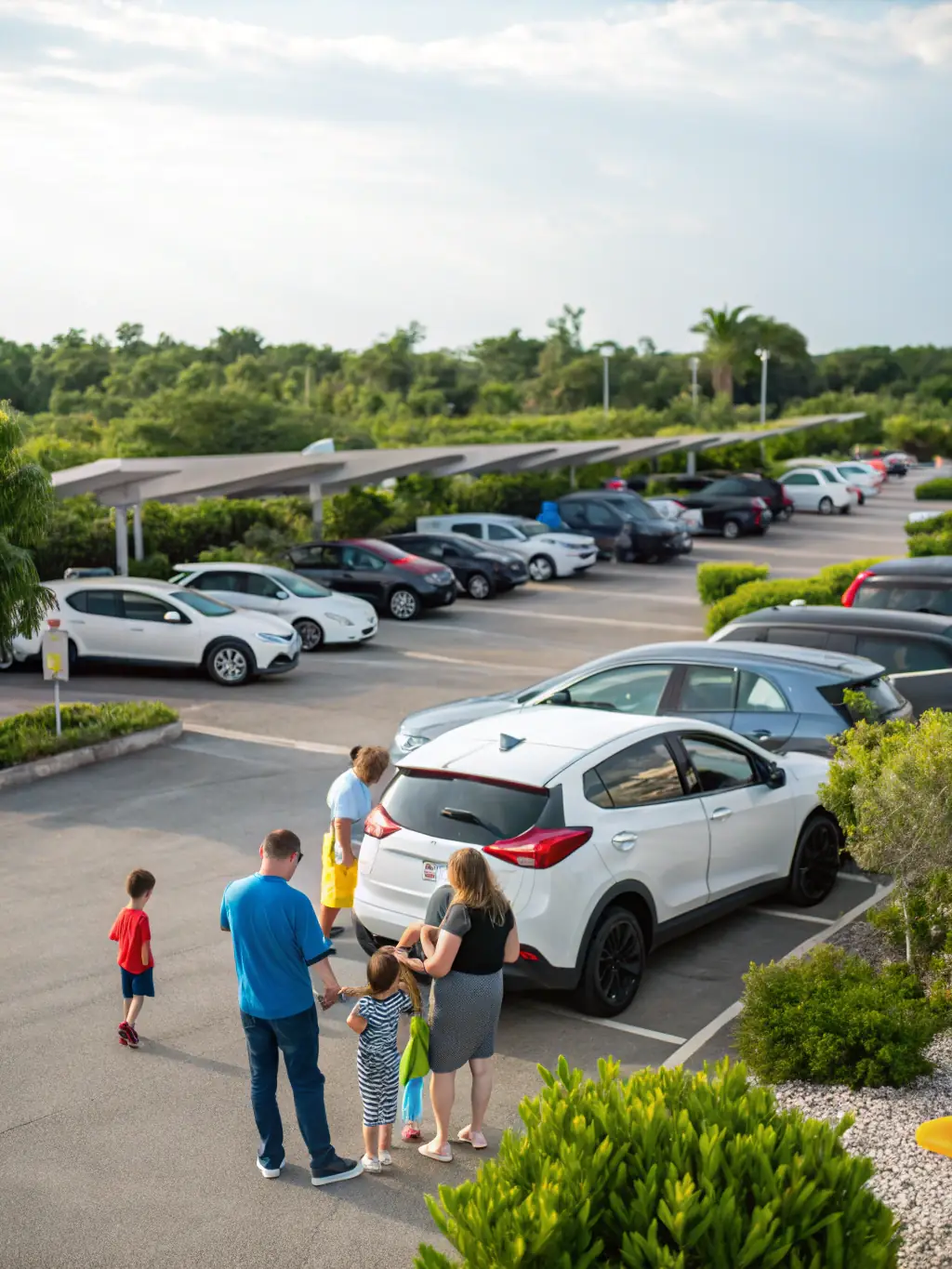 A diverse fleet of well-maintained vehicles parked neatly in a rental lot, showcasing the variety of rental options available through TTT Capital.