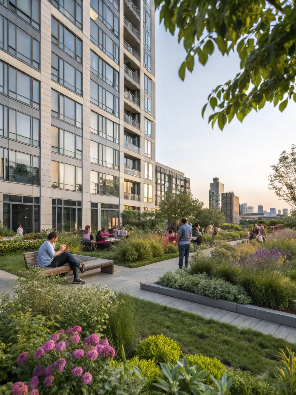 A modern, luxurious apartment complex showcasing TTT Capital's expertise in real estate services.