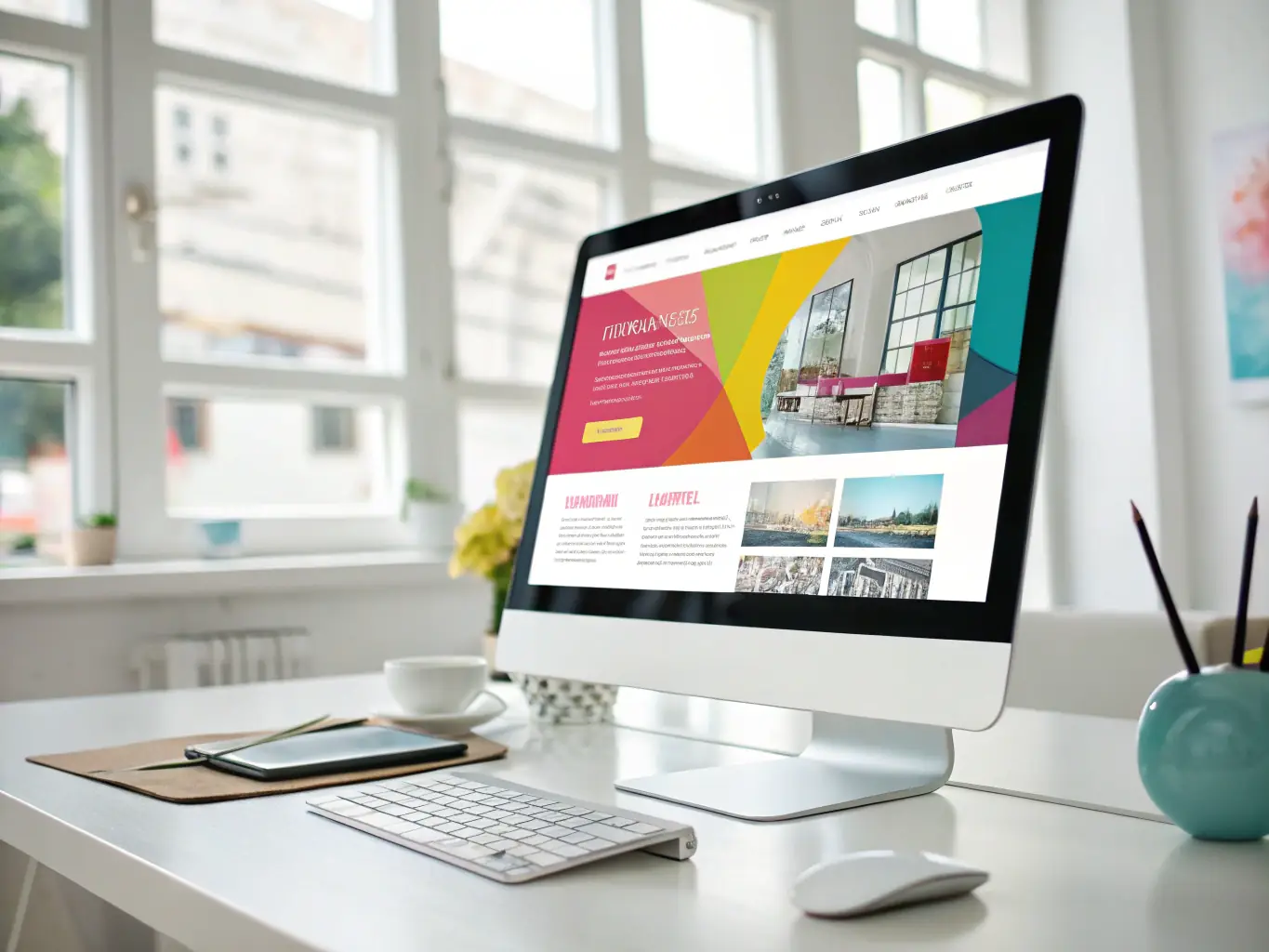 A modern website design showcasing a clean and user-friendly interface, highlighting the importance of a strong online presence for businesses.